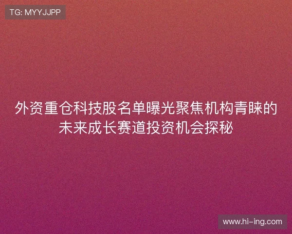 外资重仓科技股名单曝光聚焦机构青睐的未来成长赛道投资机会探秘 外资重仓科技股名单曝光聚焦机构青睐的未来成长赛道投资机会探秘